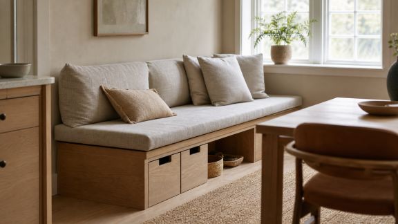 Guide pour intégrer une banquette convertible sans sacrifier le stockage
