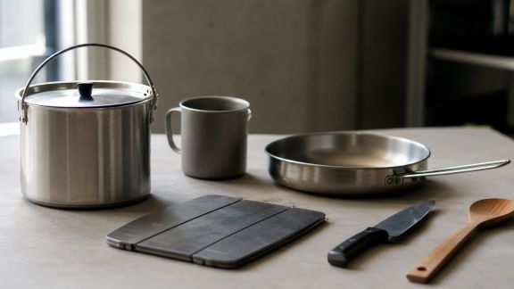 Concevoir un kit de cuisine minimaliste et efficace pour partir léger